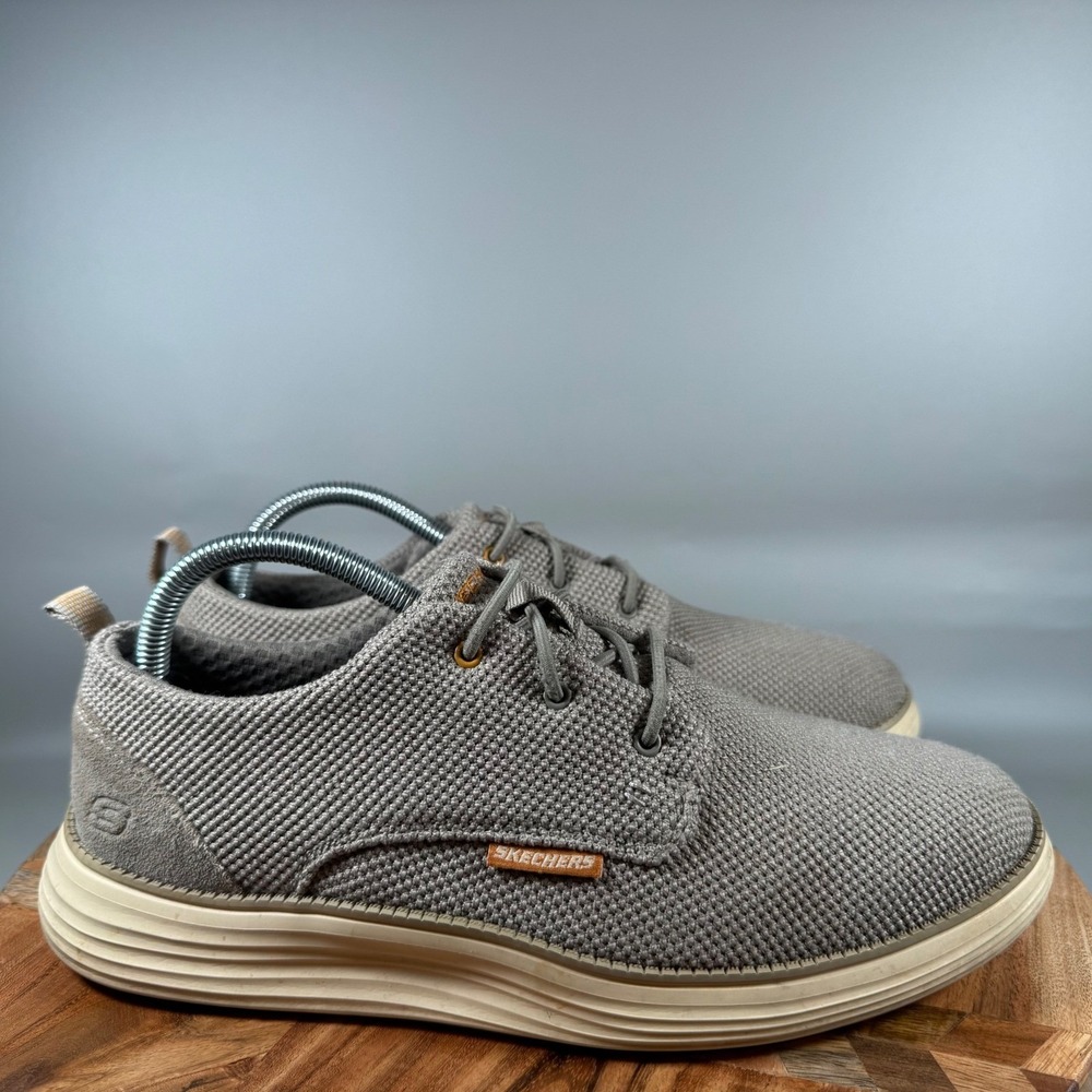 Skechers Status 2.0 Menic Men's 8 Taupe Low Top Lace Up Casual Sneakers Shoes